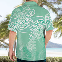 Aotearoa Maori Koru Curves Hawaiian Shirt Silver Ferns - Mint