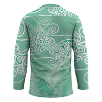 Aotearoa Maori Koru Curves Hockey Jersey Silver Ferns - Mint LT7 - Polynesian Pride
