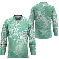 Aotearoa Maori Koru Curves Hockey Jersey Silver Ferns - Mint LT7 - Polynesian Pride
