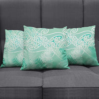 Aotearoa Maori Koru Curves Pillow Cover Silver Ferns - Mint LT7 - Polynesian Pride