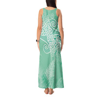 Aotearoa Maori Koru Curves Tank Maxi Dress Silver Ferns - Mint LT7 - Polynesian Pride