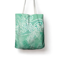 Aotearoa Maori Koru Curves Tote Bag Silver Ferns - Mint LT7 - Polynesian Pride