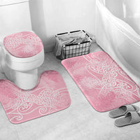 Aotearoa Maori Koru Curves Bathroom Set Silver Ferns - Rose Pink LT7 Mat Set Only (3 pcs) One Size Pink - Polynesian Pride