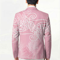 Aotearoa Maori Koru Curves Blazer Silver Ferns - Rose Pink LT7 - Polynesian Pride
