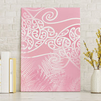 Aotearoa Maori Koru Curves Canvas Wall Art Silver Ferns - Rose Pink LT7 Without Frame Pink - Polynesian Pride