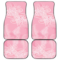 Aotearoa Maori Koru Curves Car Mats Silver Ferns - Rose Pink LT7 - Polynesian Pride
