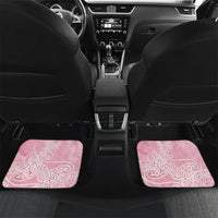 Aotearoa Maori Koru Curves Car Mats Silver Ferns - Rose Pink LT7 Set 2pcs - Back Pink - Polynesian Pride