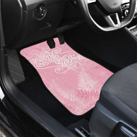 Aotearoa Maori Koru Curves Car Mats Silver Ferns - Rose Pink LT7 - Polynesian Pride