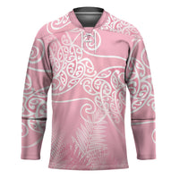 Aotearoa Maori Koru Curves Hockey Jersey Silver Ferns - Rose Pink