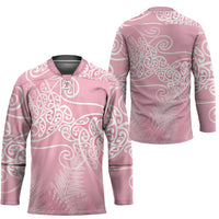 Aotearoa Maori Koru Curves Hockey Jersey Silver Ferns - Rose Pink