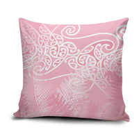 Aotearoa Maori Koru Curves Pillow Cover Silver Ferns - Rose Pink LT7 Pink - Polynesian Pride