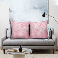 Aotearoa Maori Koru Curves Pillow Cover Silver Ferns - Rose Pink LT7 - Polynesian Pride