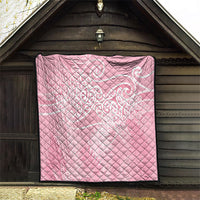 Aotearoa Maori Koru Curves Quilt Silver Ferns - Rose Pink LT7 - Polynesian Pride