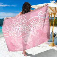 Aotearoa Maori Koru Curves Sarong Silver Ferns - Rose Pink