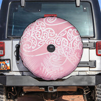 Aotearoa Maori Koru Curves Spare Tire Cover Silver Ferns - Rose Pink LT7 Pink - Polynesian Pride