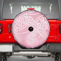 Aotearoa Maori Koru Curves Spare Tire Cover Silver Ferns - Rose Pink LT7 - Polynesian Pride
