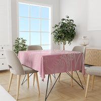 Aotearoa Maori Koru Curves Tablecloth Silver Ferns - Rose Pink