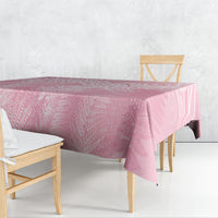 Aotearoa Maori Koru Curves Tablecloth Silver Ferns - Rose Pink