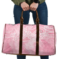 Aotearoa Maori Koru Curves Travel Bag Silver Ferns - Rose Pink LT7 Pink - Polynesian Pride