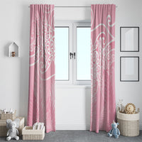 Aotearoa Maori Koru Curves Window Curtain Silver Ferns - Rose Pink LT7 - Polynesian Pride