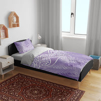 Aotearoa Maori Koru Curves Bedding Set Silver Ferns - Amethyst LT7 - Polynesian Pride