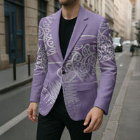 Aotearoa Maori Koru Curves Blazer Silver Ferns - Amethyst LT7 - Polynesian Pride