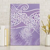 Aotearoa Maori Koru Curves Canvas Wall Art Silver Ferns - Amethyst LT7 Without Frame Purple - Polynesian Pride