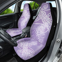 Aotearoa Maori Koru Curves Car Seat Cover Silver Ferns - Amethyst LT7 - Polynesian Pride