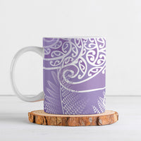 Aotearoa Maori Koru Curves Ceramic Mug Silver Ferns - Amethyst LT7 Purple - Polynesian Pride