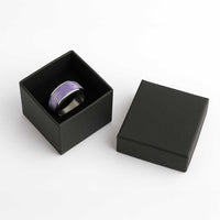 Aotearoa Maori Koru Curves Classic Ring Silver Ferns - Amethyst