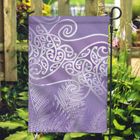 Aotearoa Maori Koru Curves Garden Flag Silver Ferns - Amethyst LT7 Garden Flag Purple - Polynesian Pride