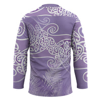 Aotearoa Maori Koru Curves Hockey Jersey Silver Ferns - Amethyst LT7 - Polynesian Pride