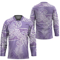 Aotearoa Maori Koru Curves Hockey Jersey Silver Ferns - Amethyst LT7 - Polynesian Pride