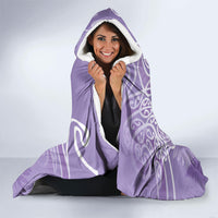 Aotearoa Maori Koru Curves Hooded Blanket Silver Ferns - Amethyst LT7 - Polynesian Pride