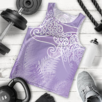Aotearoa Maori Koru Curves Men Tank Top Silver Ferns - Amethyst LT7 - Polynesian Pride