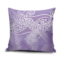 Aotearoa Maori Koru Curves Pillow Cover Silver Ferns - Amethyst LT7 Purple - Polynesian Pride