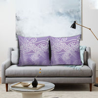 Aotearoa Maori Koru Curves Pillow Cover Silver Ferns - Amethyst LT7 - Polynesian Pride