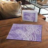 Aotearoa Maori Koru Curves Puzzle Silver Ferns - Amethyst LT7 - Polynesian Pride
