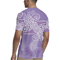 Aotearoa Maori Koru Curves Rugby Jersey Silver Ferns - Amethyst LT7 - Polynesian Pride