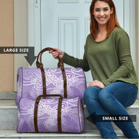 Aotearoa Maori Koru Curves Travel Bag Silver Ferns - Amethyst LT7 - Polynesian Pride