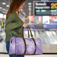 Aotearoa Maori Koru Curves Travel Bag Silver Ferns - Amethyst LT7 - Polynesian Pride