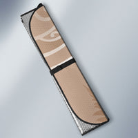 Aotearoa Maori Koru Curves Auto Sun Shade Silver Ferns - Mocha LT7 - Polynesian Pride