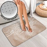 Aotearoa Maori Koru Curves Bathroom Set Silver Ferns - Mocha LT7 - Polynesian Pride