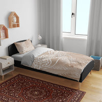 Aotearoa Maori Koru Curves Bedding Set Silver Ferns - Mocha LT7 - Polynesian Pride