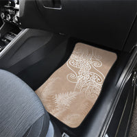 Aotearoa Maori Koru Curves Car Mats Silver Ferns - Mocha LT7 - Polynesian Pride