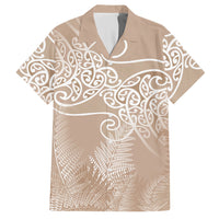 Aotearoa Maori Koru Curves Hawaiian Shirt Silver Ferns - Mocha LT7 Beige - Polynesian Pride