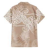 Aotearoa Maori Koru Curves Hawaiian Shirt Silver Ferns - Mocha LT7 - Polynesian Pride