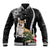 Personalised Polynesian Dog Baseball Jacket Corgi Mix Tropical Flowers LT7 Unisex Black - Polynesian Pride