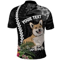 Custom Polynesian Dog Polo Shirt Corgi Mix Tropical Flowers LT7 - Polynesian Pride