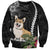 Personalised Polynesian Dog Sweatshirt Corgi Mix Tropical Flowers LT7 Unisex Black - Polynesian Pride